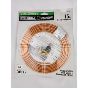 NEW Everbilt 1/4 in. x 15 ft.‎ Copper Ice Maker Supply Line Installation Kit DIY
